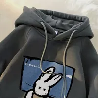 American Style Oversize Hoodie Women's Thickened Fleece Loose Autumn Winter Overhead Jacket Female Fashion Brand Clothing