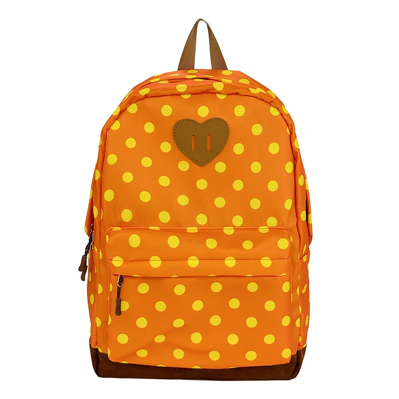 Cute Polka Dot Backpack for Teen Girls College Style School Bag Travel Hiking Small Rucksack