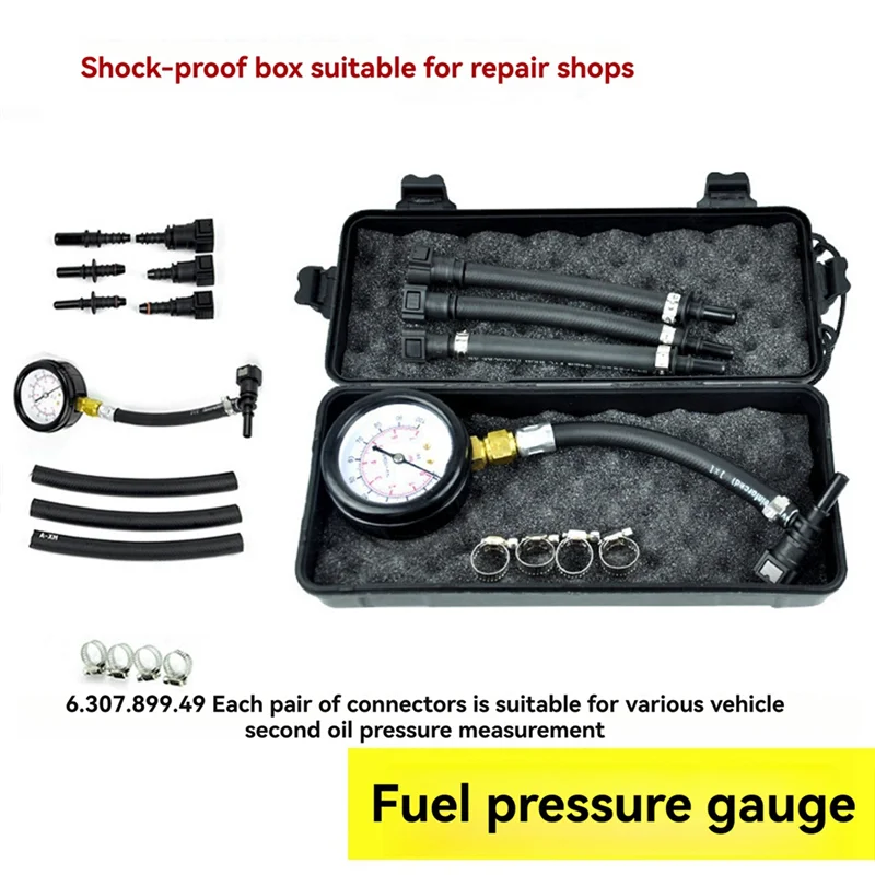 A005-Auto Repair Tester Auto Fuel Pressure Test Kit Fuel Injection Pump Pressure Tester For Car Motorcycle Truck B