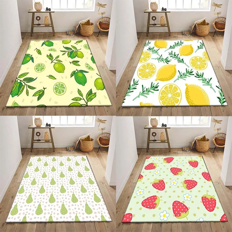 Fruit Lemon Print Floor Mats Door Decoration Home Living Room Floor Mats