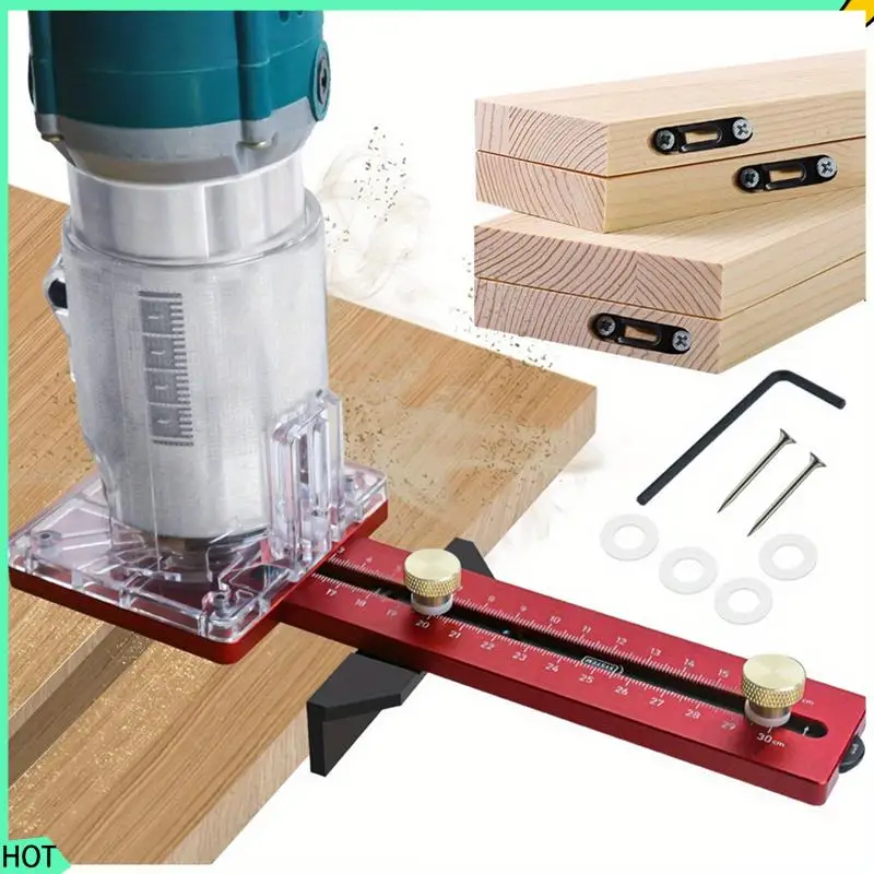 AWAH Woodworking Circle Cutting Jig,Router Slotting Base W/Adjustable Extension Rod Support For Electric Wood Milling Guide
