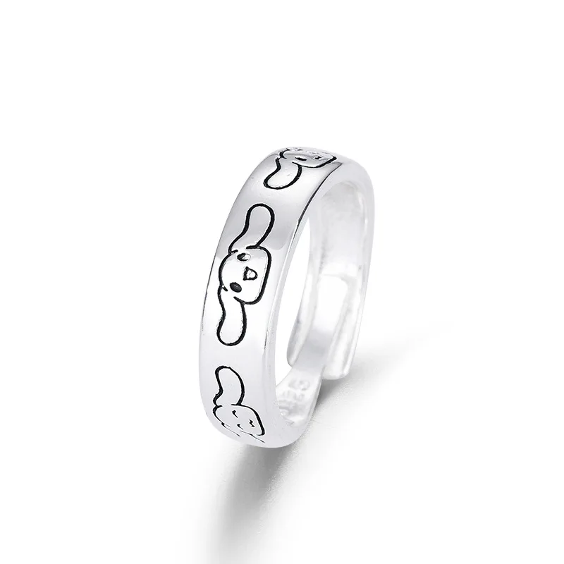 Bague originale de Sanrio cannelle oroll, motif mignon, ouverture du personnage de l'anime, peut être ajustée pour offrir un cadeau à sa petite amie, bijoux