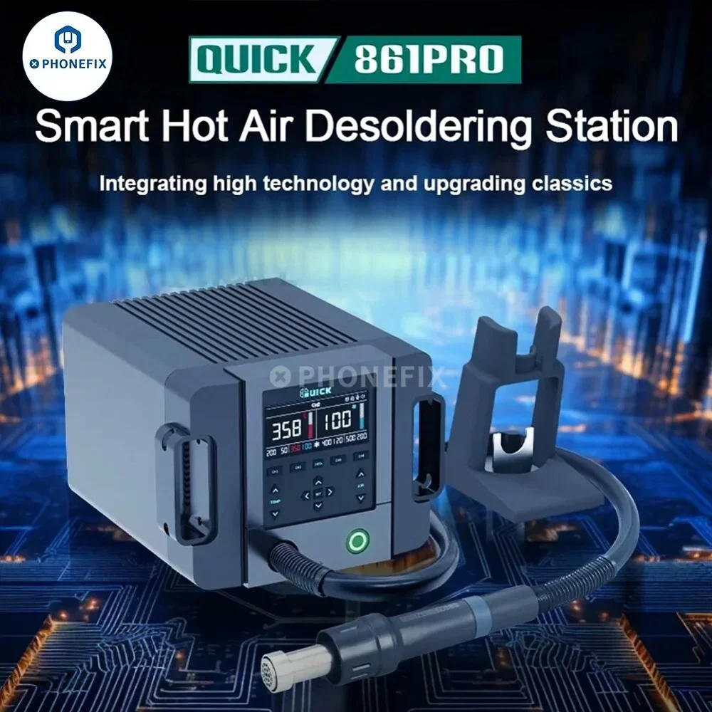 QUICK 861Pro Hot Air Desoldering Station Smart Voice Control for Phone BGA PCB SMD Chips Soldering/desoldering Repair