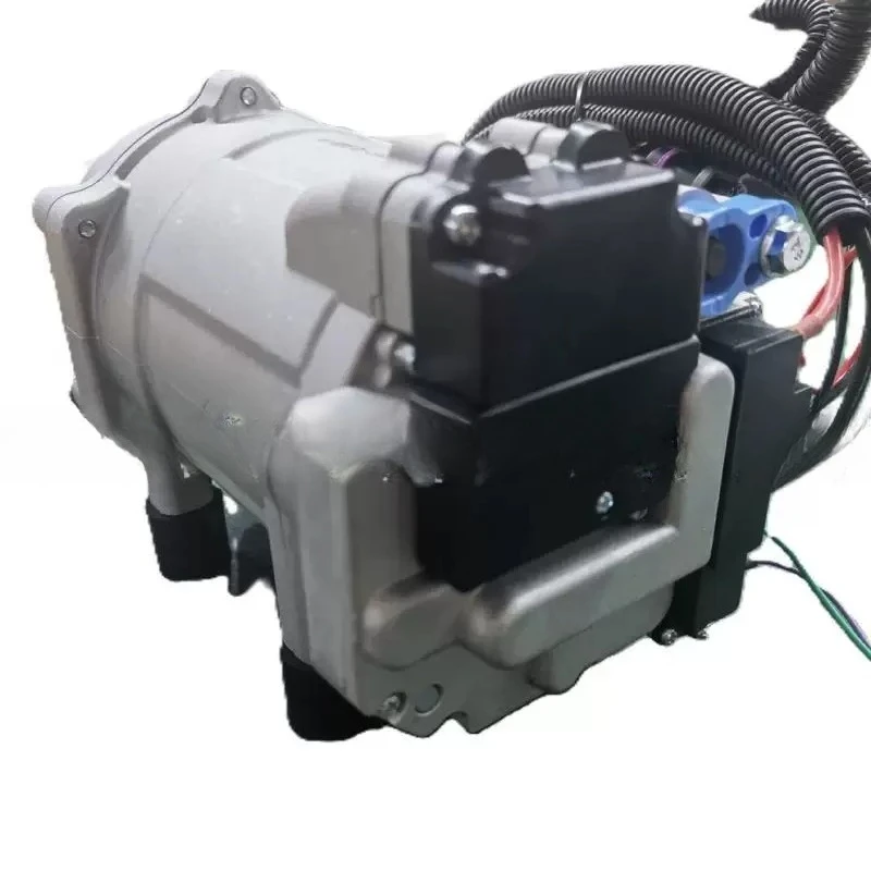 Electric scroll integrated automotive air conditioner compressor
