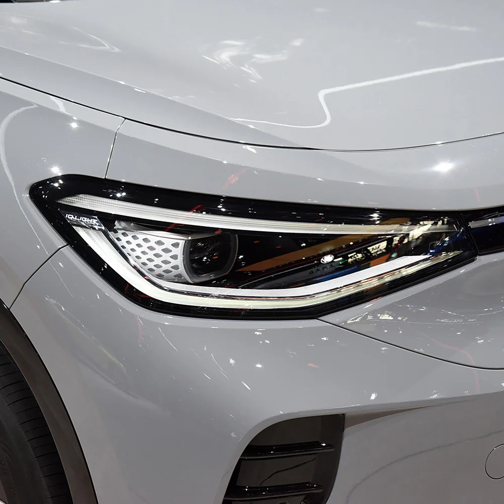 واضح الجبهة غطاء المصباح ل Volkswagen VW ID.4 CROZZ 2021 2022 متوافق سيارة العلوي غطاء مصباح ظلال أقنعة استبدال #6