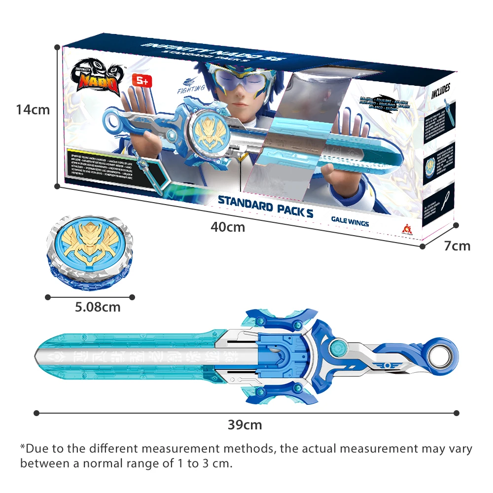 Infinity Nado 6 Power Pack - Gale Wings 39cm Standard Sword Launcher 4-in-1 Modes Spinning Top Metal Gyro Kid Birthday Gift Toy