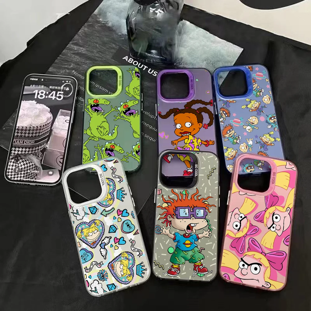 Cute Cartoon R-Rugrats Phone Case for IPhone 16 15 14 13 12 11 Mini Pro Max X XR XSMAX 8 7 Plus Anti Fall Matte Back Cover