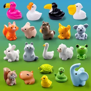 Miniaturfee Gartendekoration Accessoires, Capybara, Flamingo, Toucan, Pelican, Eichhörnchen, Fuchs, Kaninchen, Schwein, Katze, Frosch, 20 Stücke 10 Hauptverkaufsverzierung - №8