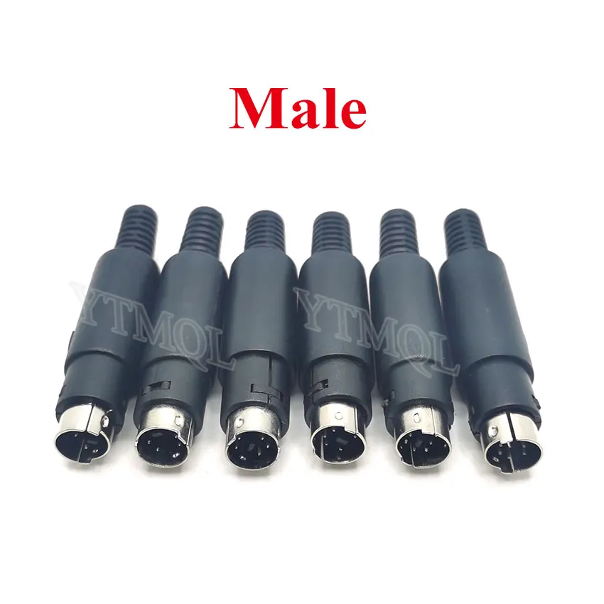 1pcs 3/4/5/6/7/8 Pin Mini DIN Plug 3-8Pin Chassis Cable Mount Male Female Socket Welding Wire S Terminal Mini PS2 Connector