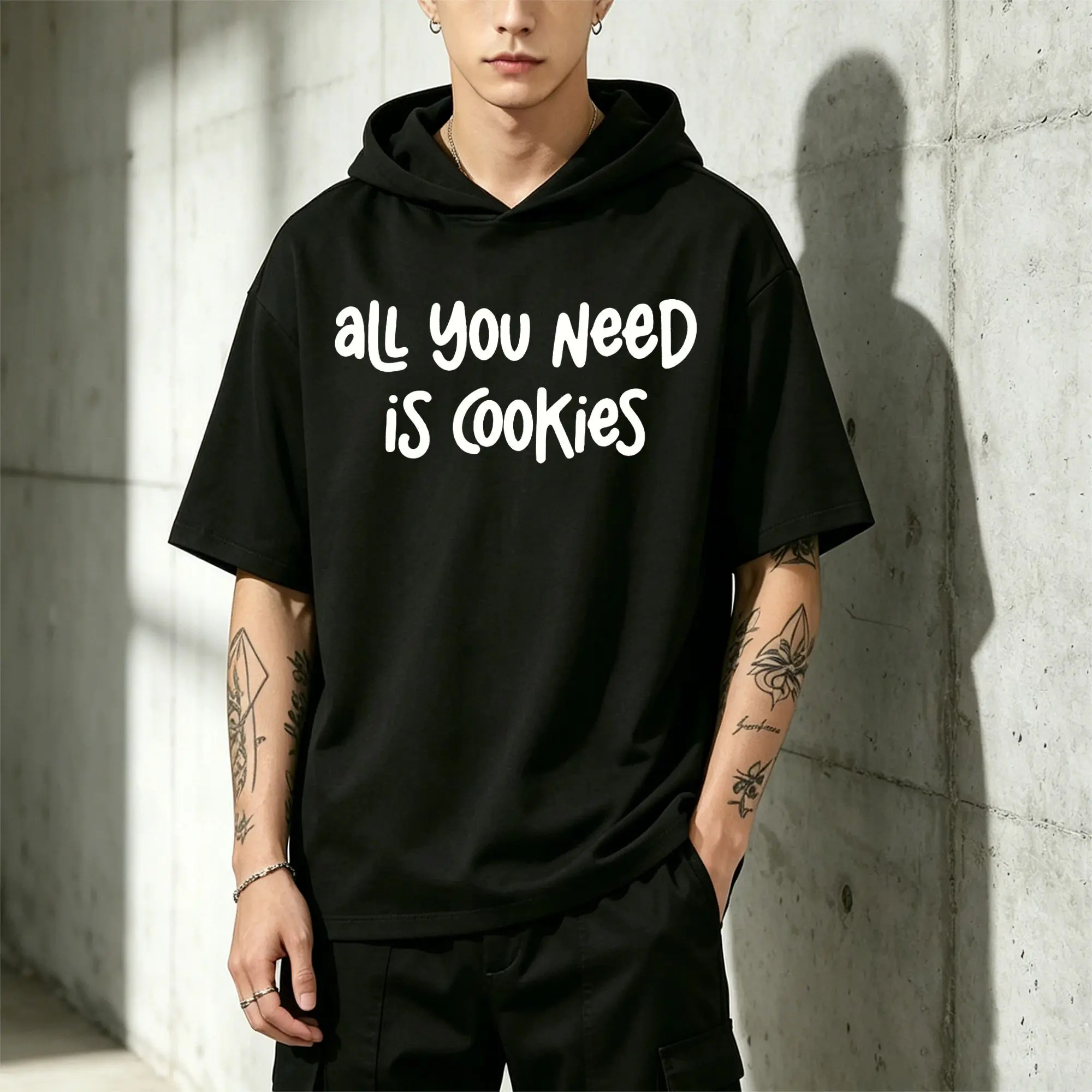 Men's Short-Sleeve Hoodie, Foot-Binding Team Member, Passionate Cycling Enthusiast Vest