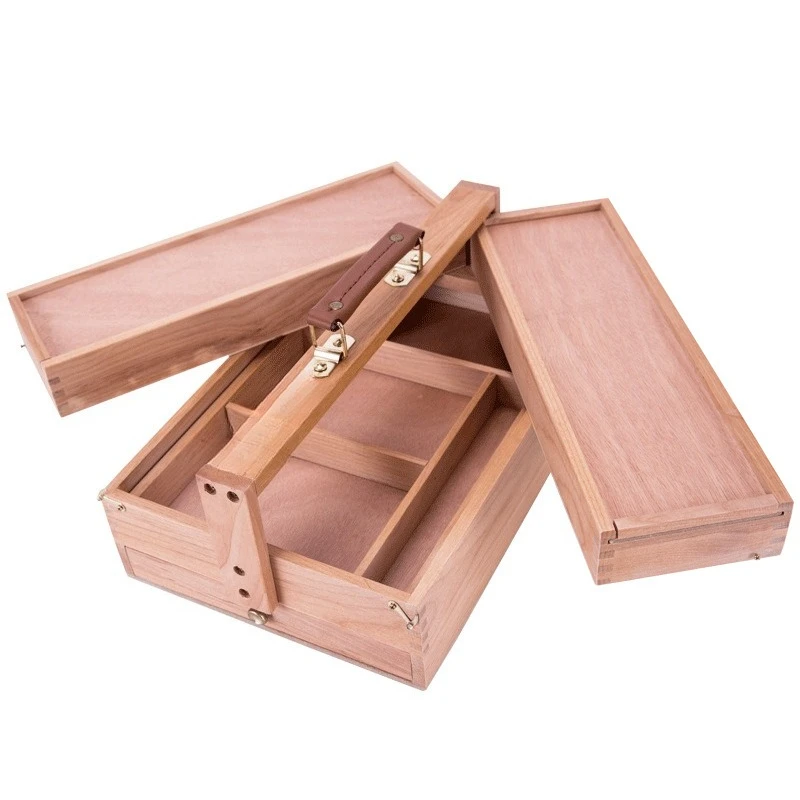 

Art Painting Box Desktop Easel Oil Painting Box Easel Portable Beech Folding Multifunctional Toolbox