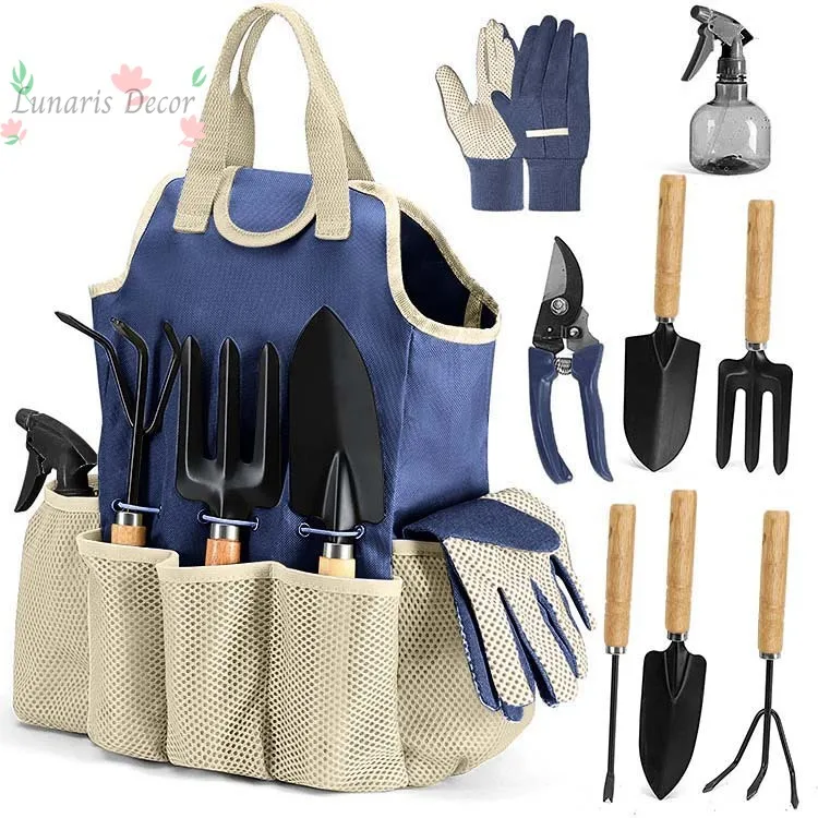 9-piece outdoor garden tool kit set, garden tool set, scissors gift, gardening tools