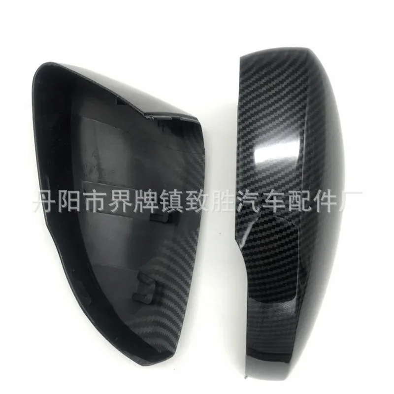For VW Polo 2014-2017 Carbon Fiber Rearview Mirror Cover Water Transfer Print Side Mirror Cap Housing Auto Accessories