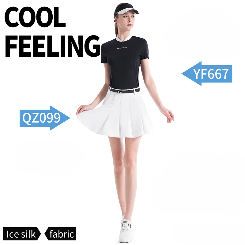 PGM High Quality Luxury Short Sleeve Top Casual Outdoor Sports Golf Short Sleeves New Fashion Women's Golf Clothes