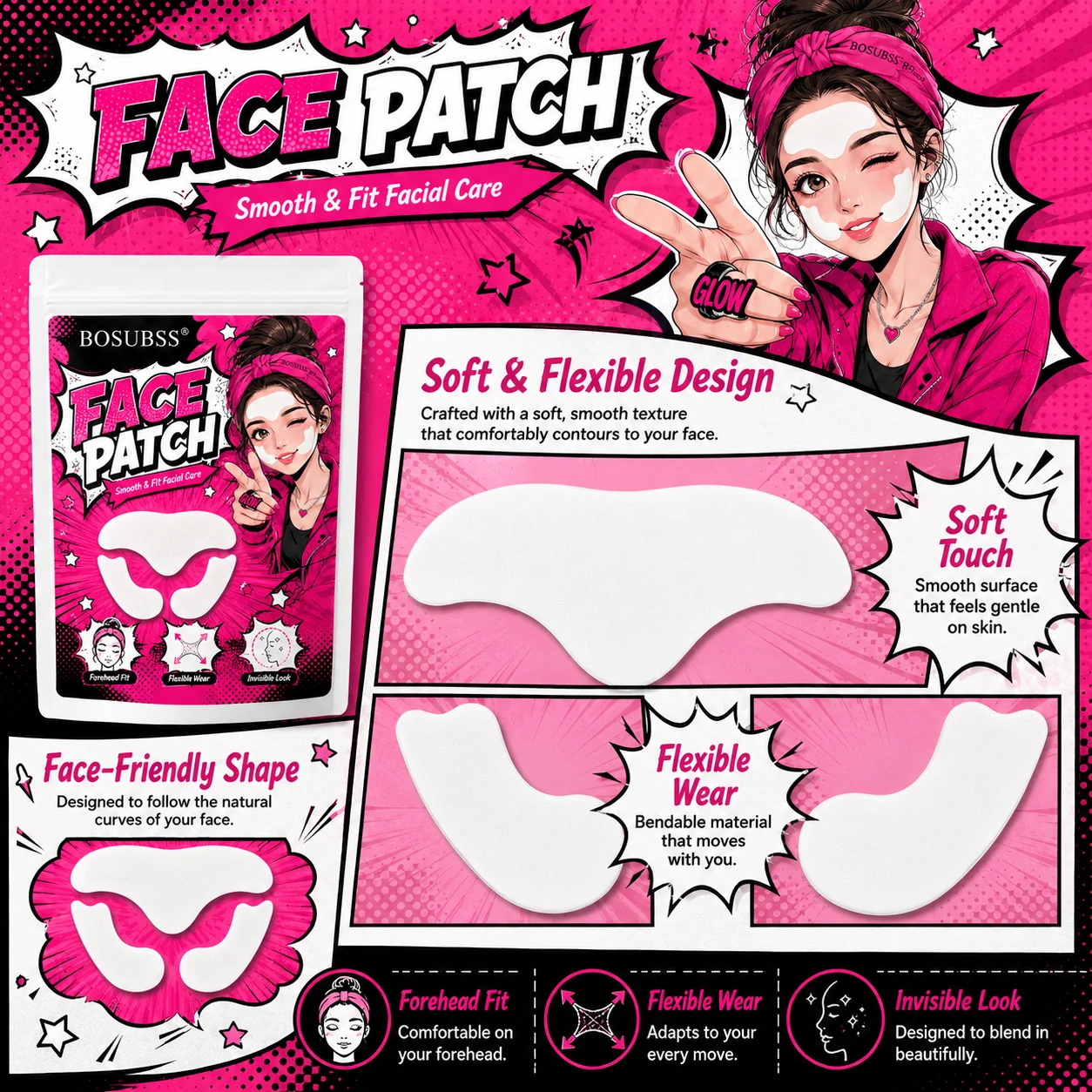10 Pairs/Set Nasolabial Patches for Fading Facial Wrinkles Lifting Tightening Moisturizing And Hydrating Skin Care Set view 5