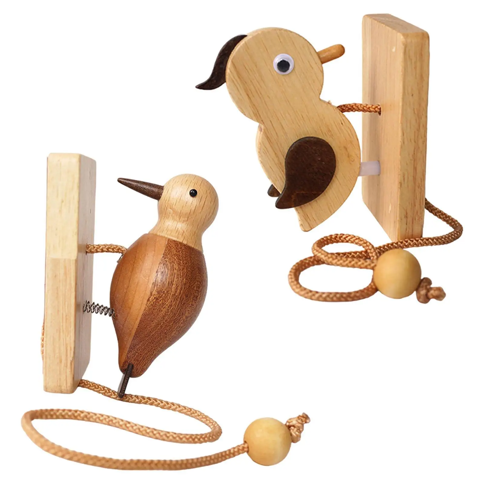 Woodpeckered Doorbell Woodpeckered Door Knocker, Creative Entering Chime Wooden Door Bell for Early Education Porch Bedroom