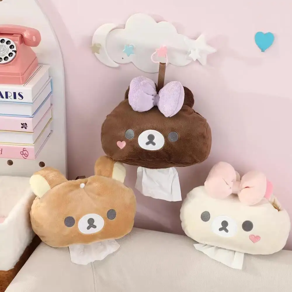 Rilakkuma Korilakkuma Soft Plush Filling Car Mounted Paper Box Cover Home Furnishings Decorate Hangable Wall Couple Holiday Gift