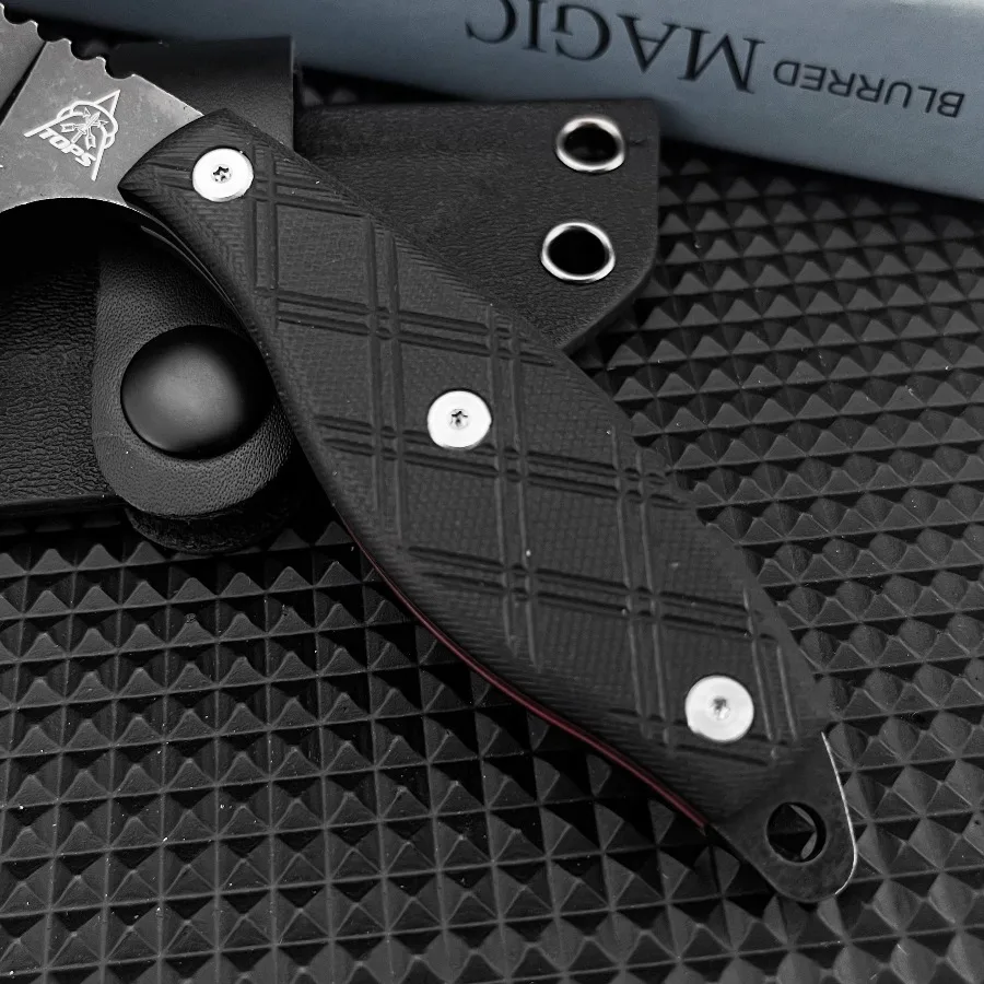 V040 الأسود سكينة تكتيكية 8Cr13Mov بليد G10 مقبض التكتيكية الدفاع جيب EDC سكين تخييم صغير أداة المجال سكينة سرفايفل #4