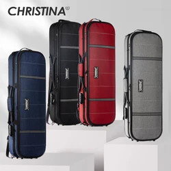 CHRISTINA Waterproof Canvas Violin Case NEW Style Vertical Lines 4/4 Size Lightweight Multicolor Available with Code Lock