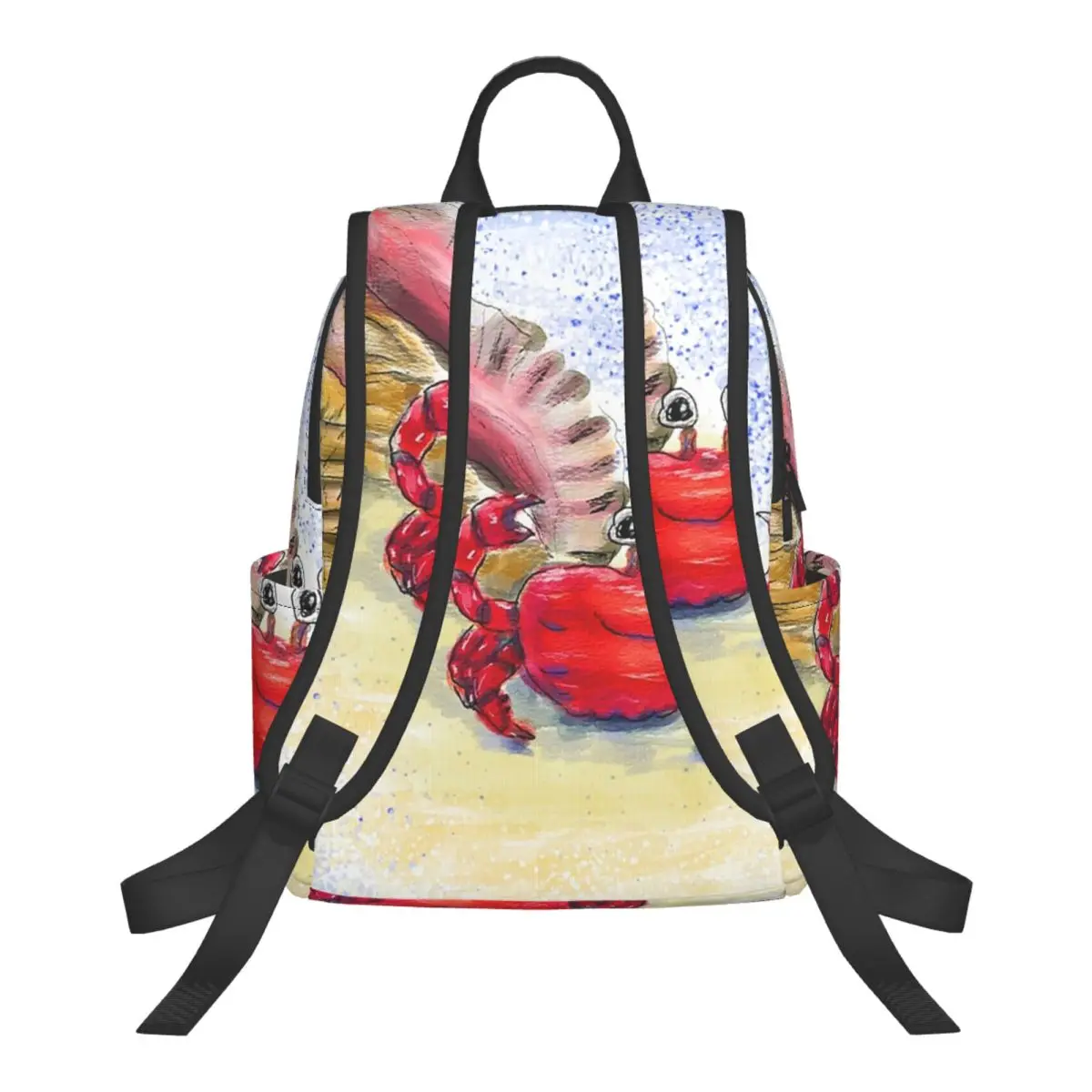 Crab And Shell At The Beach Student Backpack School Bag Hiking Travel Daypack for Boys Girls Bookbag Shoulder Bags