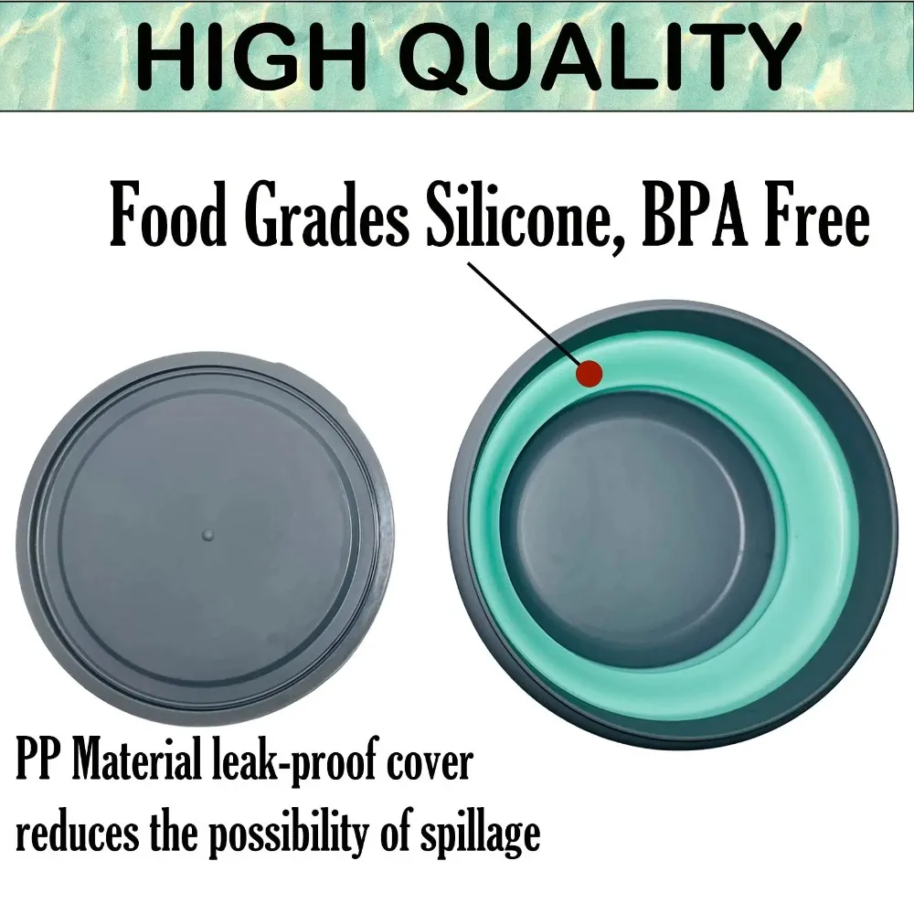 Collapsible Bowls 3pcs Food Grade Silicone Camping Bowl Salad Bowl with Lids Portable Expandable Lunch Box Food Storage