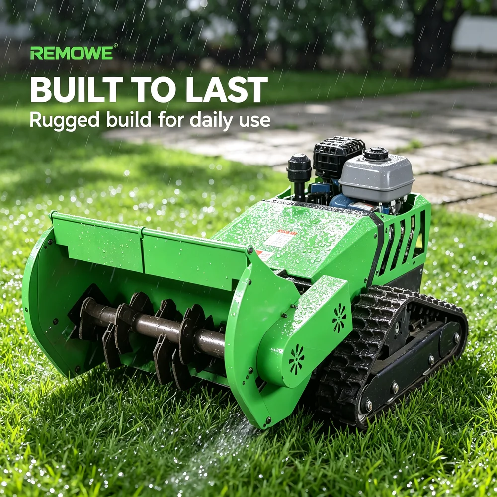 1000mm Cutting Width Factory Price Remote Control Lawn Mower Heavy Duty Tracked Hybrid Zero Turn Grass Cutter Brush Mower