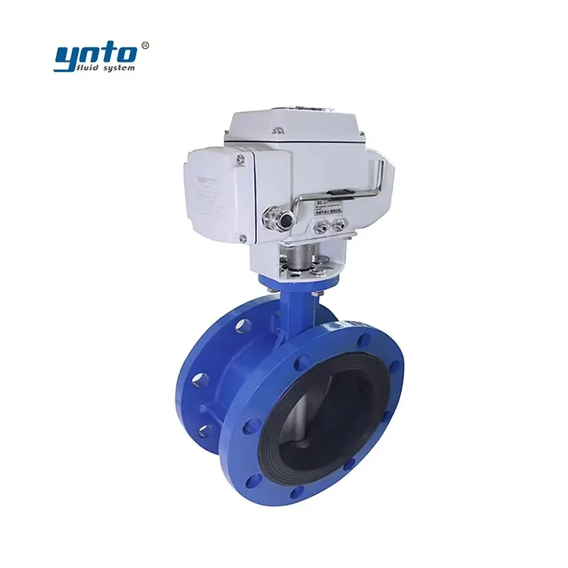 鋳鉄製 DN50 DN65 DN100 Pn16 工業用バタフライバルブ 4-20mA 電気制御 8インチ ダストフランジバタフライバルブ