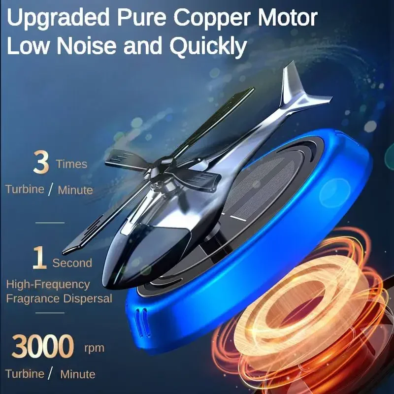 Solar Car Air Freshener Perfume Helicopter Decor Interior Decor Solar Car Rotating Aromatherapy Perfume