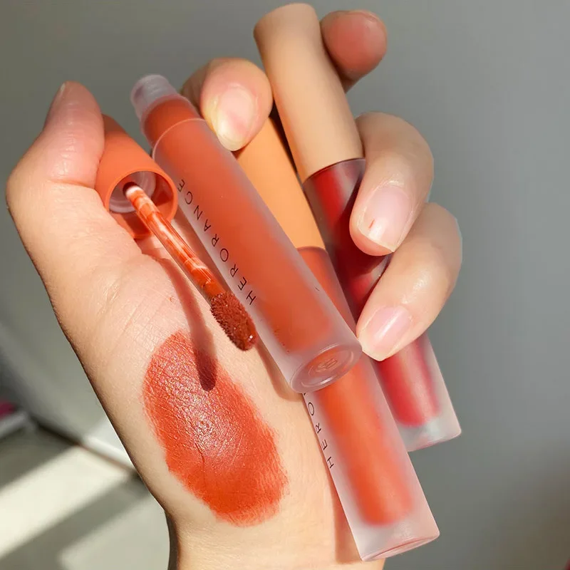 HERORANGE Velvet Lipstick Lip Glaze Matte Non-Stick Lip Mud Waterproof Long-lasting Moisturizing Easy To Apply Korean Lip Makeup