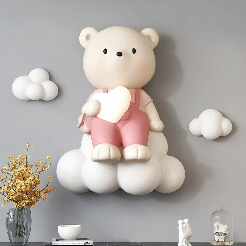 Oso creativo para colgar en la pared, decoración para el salón, dormitorio, cama, imagen tridimensional para niños