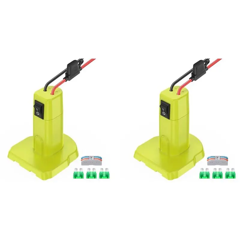 AS60-2X Power Wheels Adapter For Ryobi 18V Battery Wheels Battery Conversion Kit With Switch, 12AWG Wire