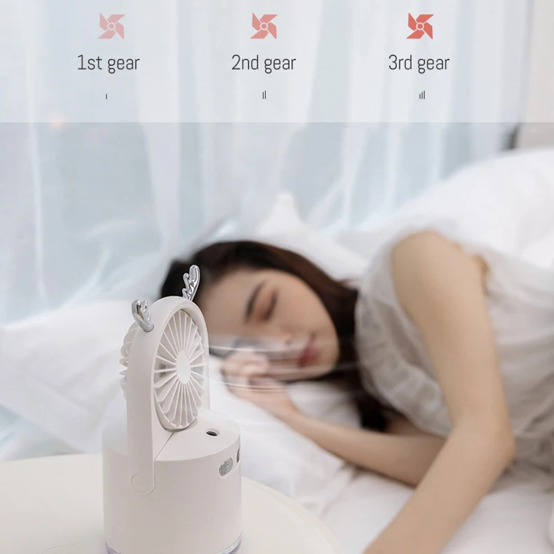 Portable Water Spray Mist Fan Electric USB Rechargeable Handheld Mini Fan Cooling Air Conditioner Humidifier for Outdoor Bedroom