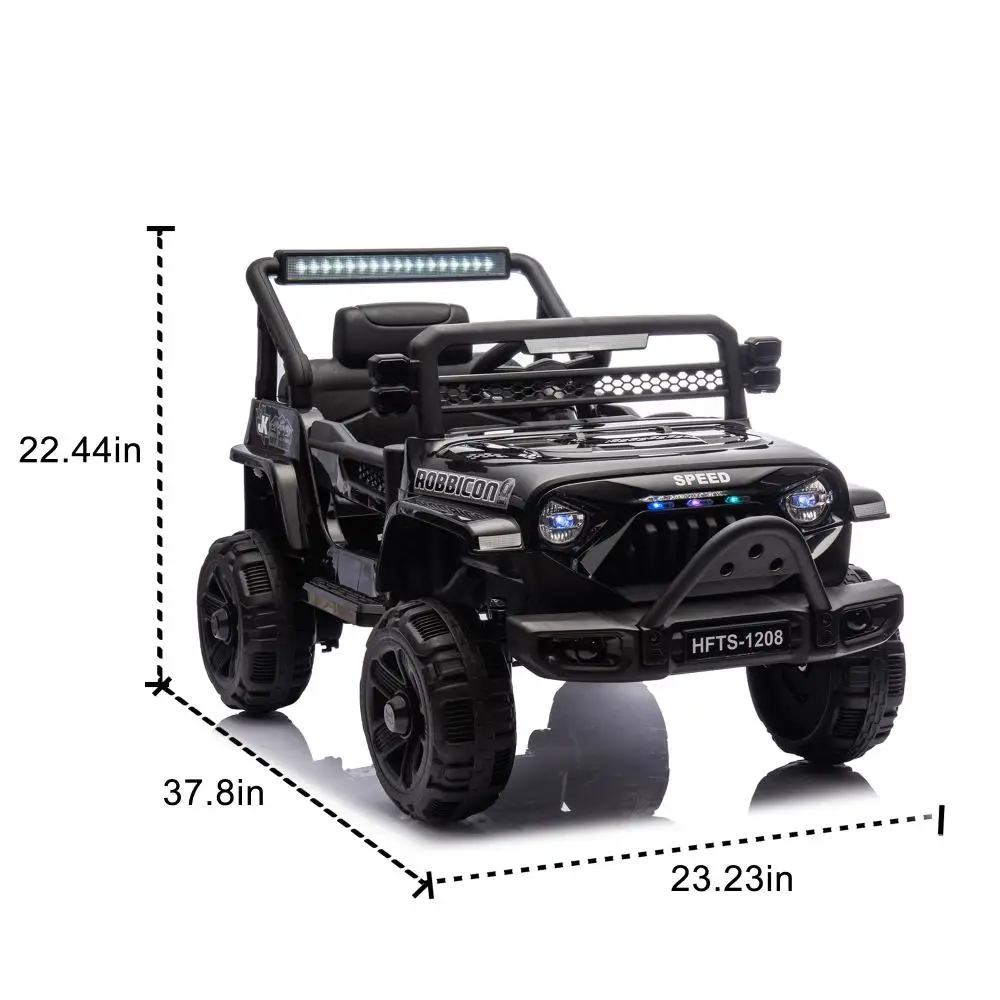 Voiture de camion électrique pour enfants avec contrôle des parents, suspension à quatre roues, fonction d'éducation précoce, volume réglable, USB, 2 roues motrices, 12V