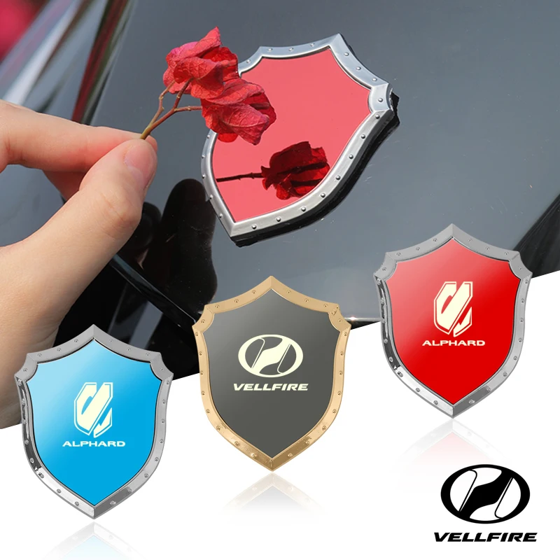 

3D shield car stickers Metal stainless steel car accessories auto for toyota alphard vellfire