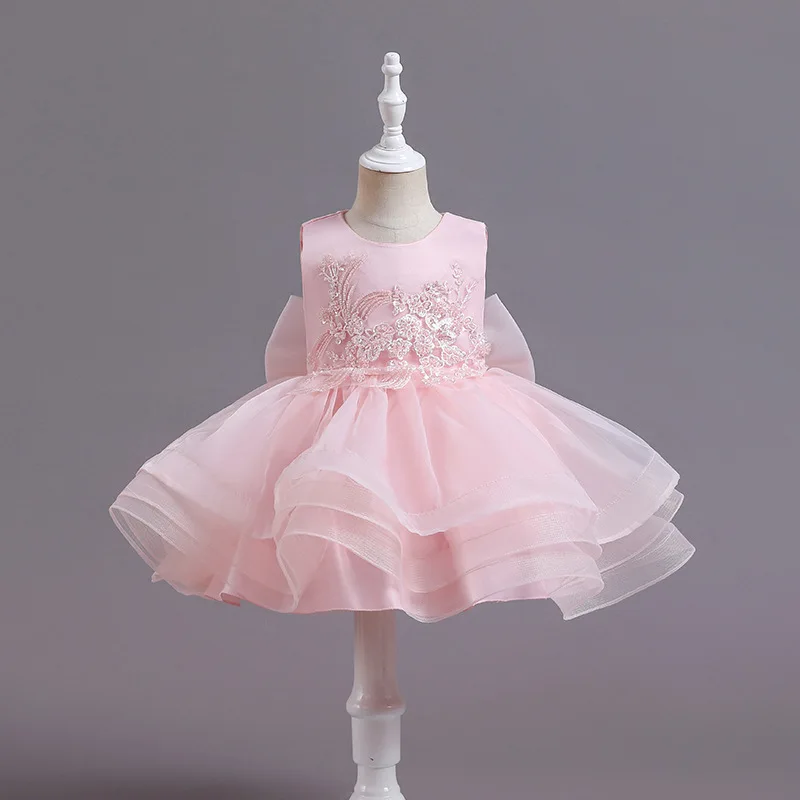 Flower Dress For Girls Tulle Layered Princess Child Girl Dress Tutu Children's Party Birthday Dress robe bebe fille 1-5 Years