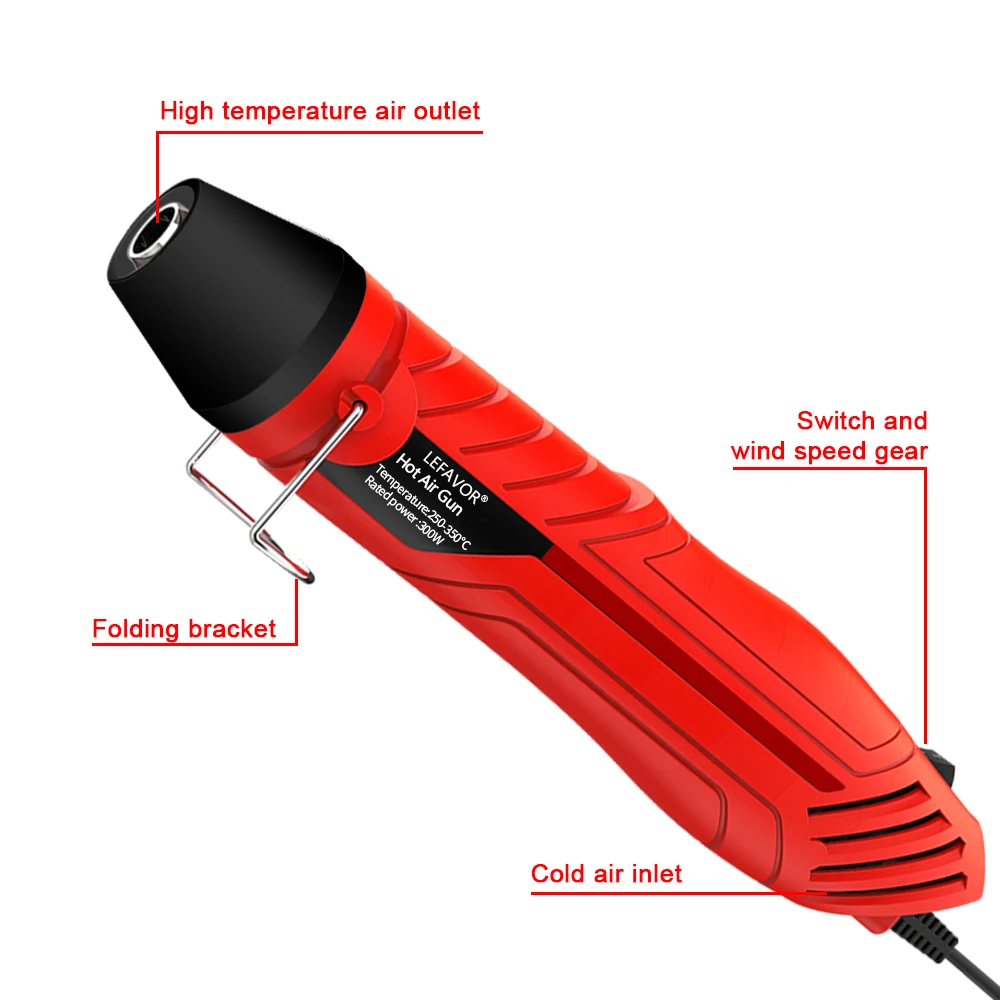 300W Hot Air Heat Gun Electric Power Temperature Blower Thermoresistant Tube Heat Shrink Wrapping Shrink Tube With Hot Air Guns