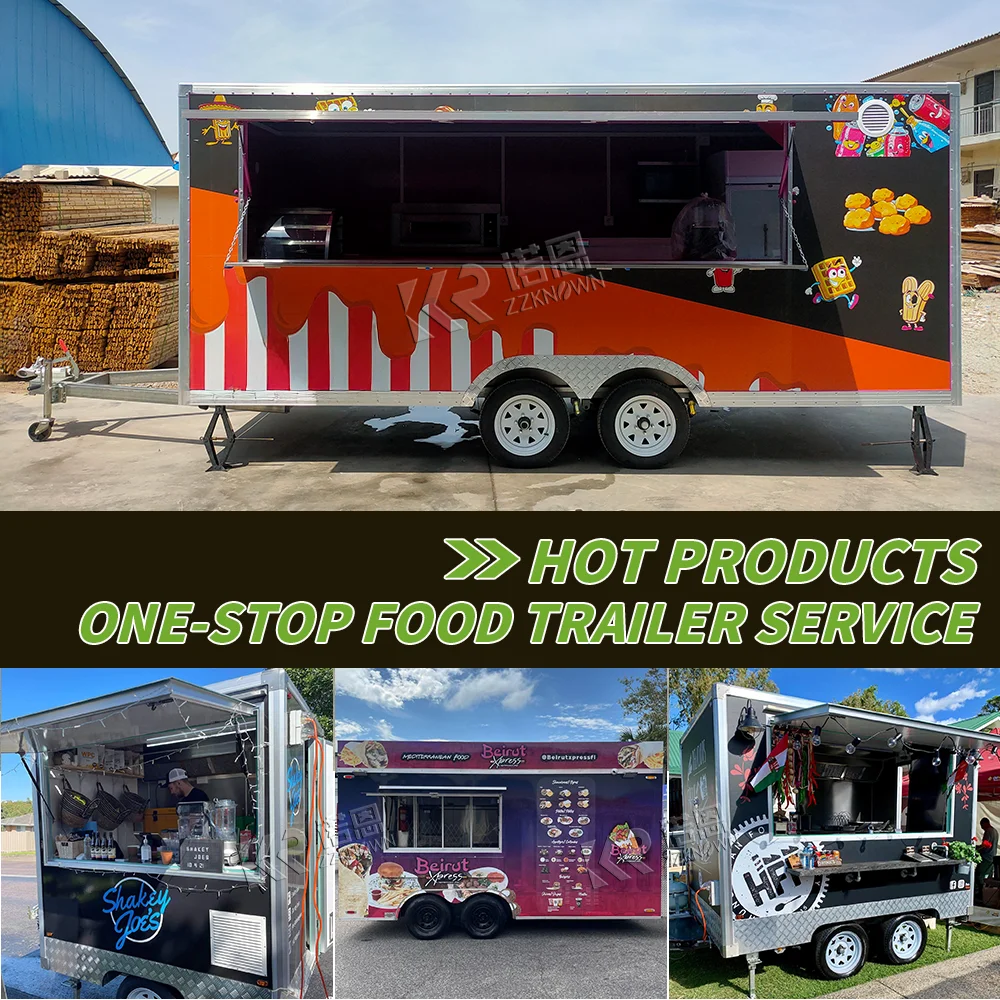 Concession Food Trucks For Sale In China Hamburger Cart Food Truck Mobile 4M Food Trailer Hot Dog BBQ Trailer