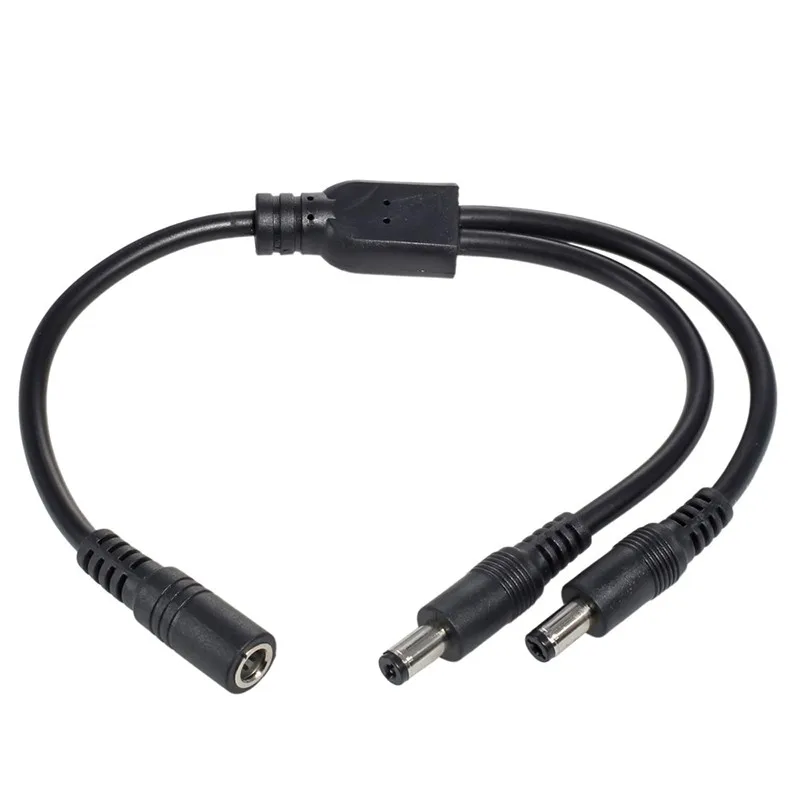 DC 5.5 * 2.1mm One Female To Two Male 18awg Female To Male Monitoring Led Light Power Supply Thick Wire Power Cable Connector B5