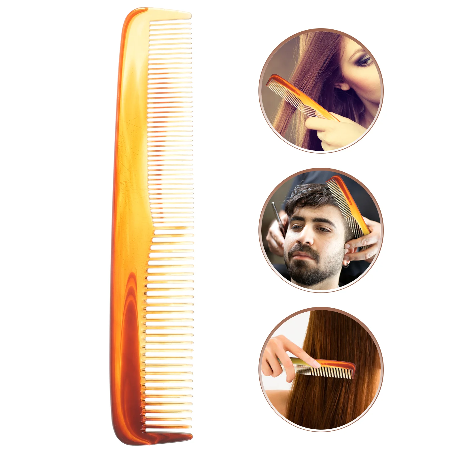 Amber Dense Comb Combs for Men Hair Cutting Plastic Mens Man Barber Professional Fine