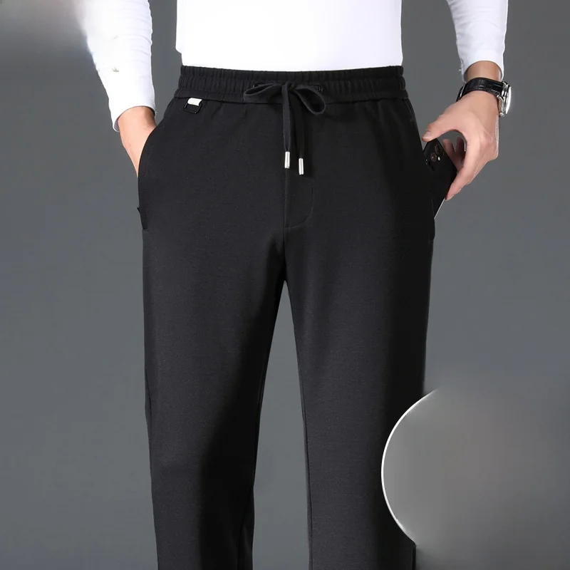 

Новые осенние мужские брюки премиум-класса: повседневные, немнущиеся, спортивные, свободного кроя, прямые, из хлопка, для мужчин среднего возраста