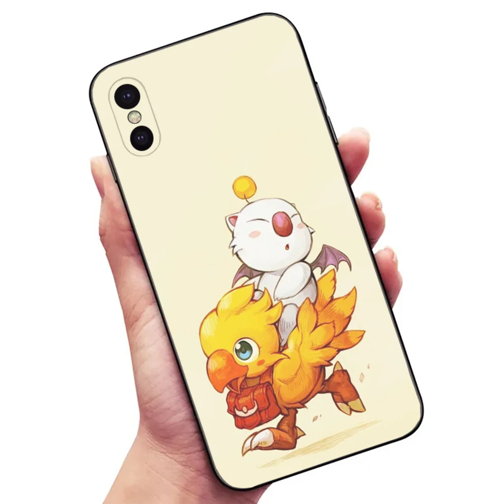 M-Moogle Final Fantasy Phone Case For Samsung S24,23,22,30,21,10,9,Ultra,Plus,Lite,FE,5G Black Soft Case