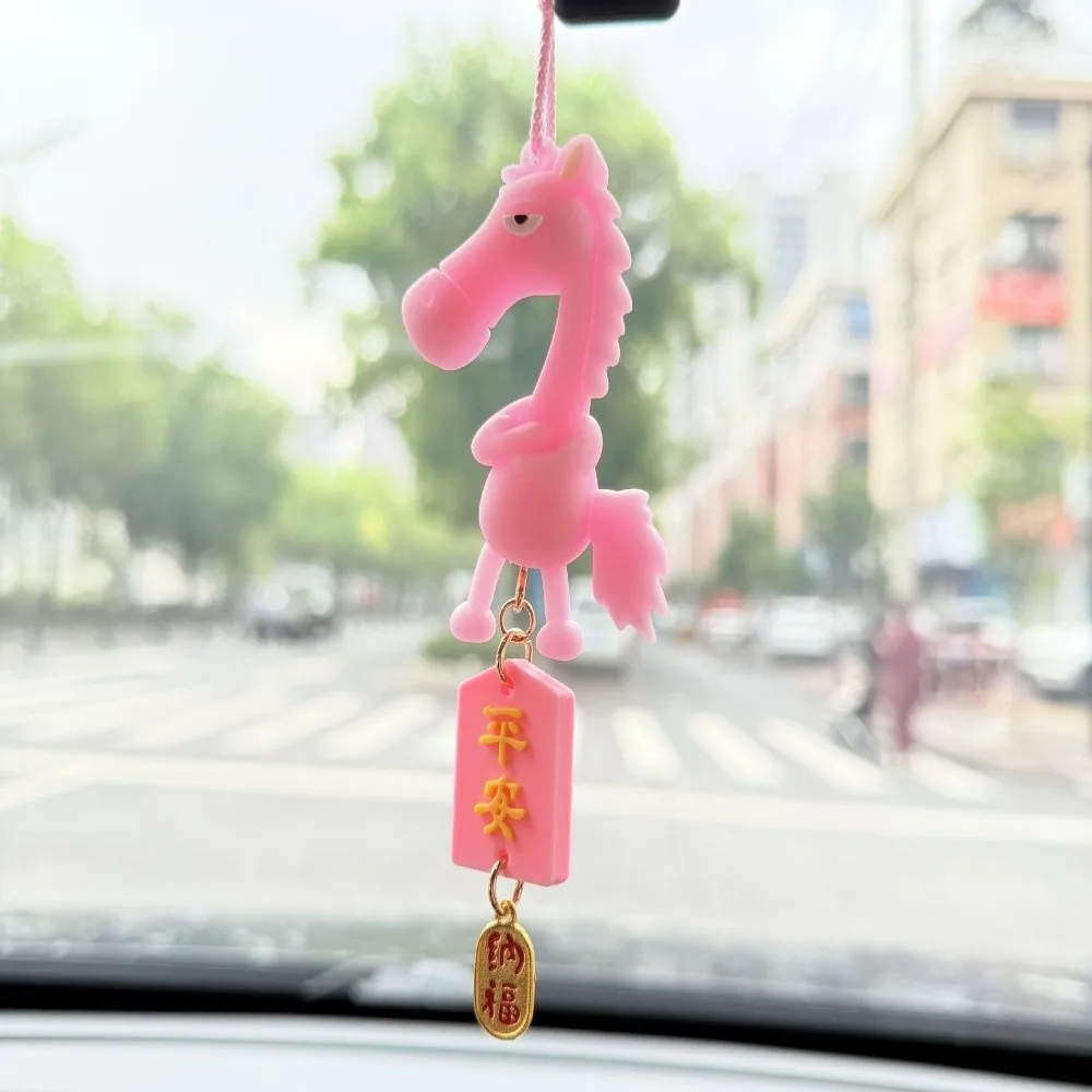 

Tang Horse Chinese New Year Decoration with Tassel Cute Zodiac Pony Figurine Car Ornament Kawaii Traditional
