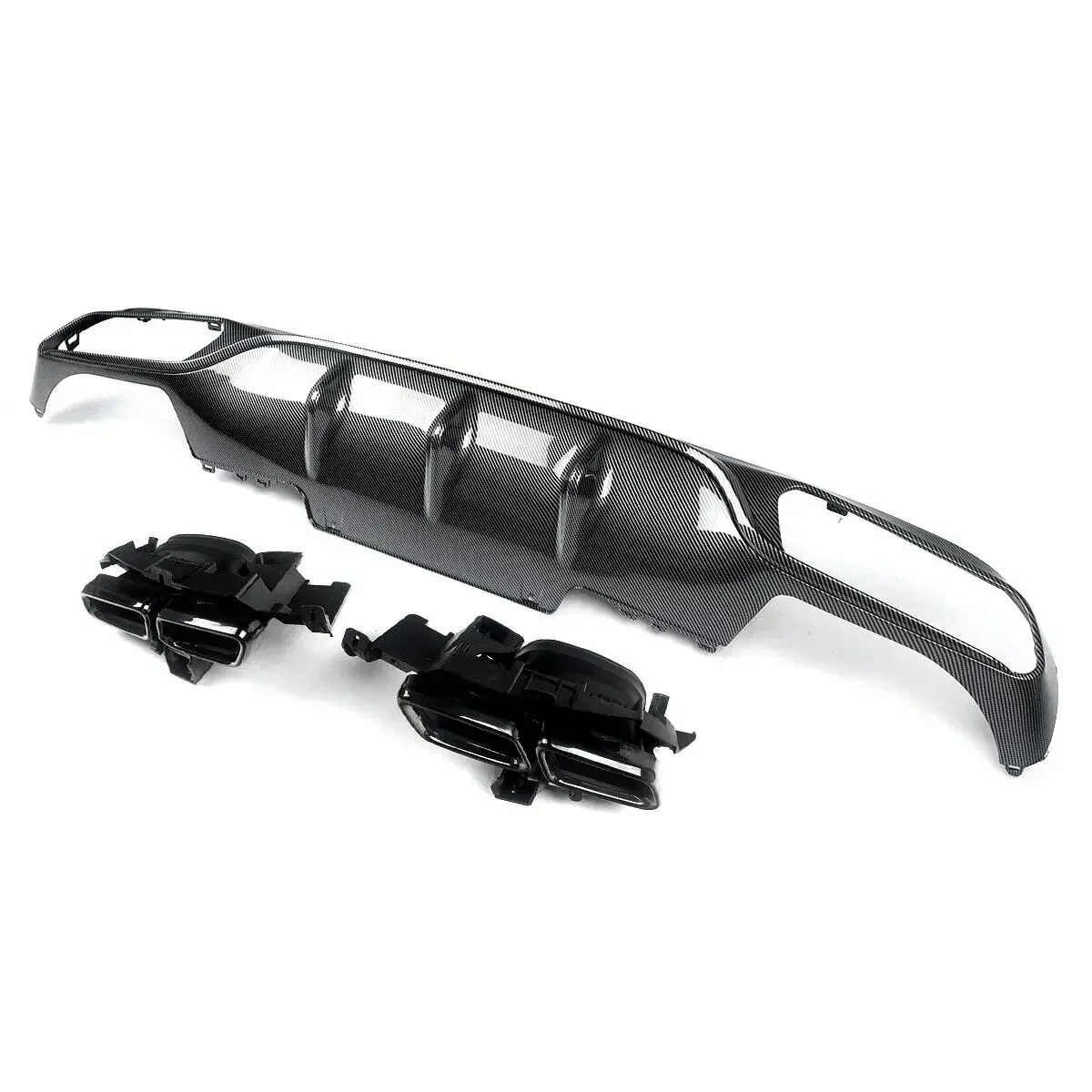 Difusor traseiro do estilo do carbono de AMG com tailpipe, Mercedes W213, E200, E300, 2016-2020