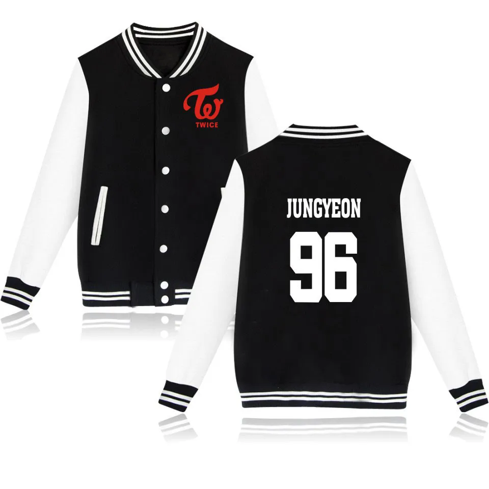 TWICE kpop Baseball Jacket Coat Fleece Letters Printed Sweatshirt Hoodies Pullover Long Sleeve Tracksuit Tops k pop Clothes 1