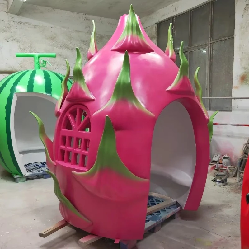 Giant dragon fruit-shaped outdoor shelter |   Fun public landscape installations for the community and children