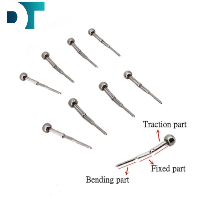 10Pcs/Bag Dental Orthodontics Self-Ligating Brackets Hooks Crimpable Hook Traction Hook Fixed Teeth Braces Dentistry Materials