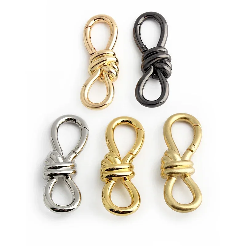 8-shape Metal Twist Knot Spring Ring Open Buckle For Women Bags Handbag Shoulder Belt Strap Connector Hooks Jewelry Accessories