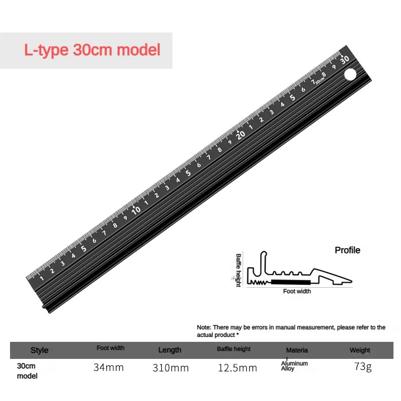 regua de escala reta de 20 30 45cm regua de liga de aluminio regua de calibracao a laser antiderrapante ferramenta de desenho para carpintaria material de escritorio 01