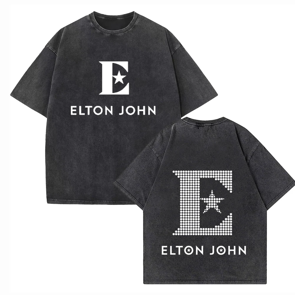 

Diamonds Elton John 2024 Shirts Vintage Harajuku Summer Unisex O-Neck Short Regular Sleeve Cotton T-Shirts Printing