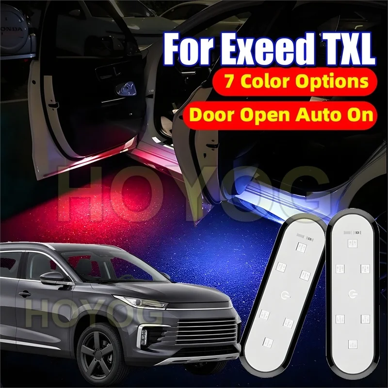 Fit for Exeed TXL 2019-2023 Wireless 7-Color Car Door Welcome Lamp for Entry Lighting with Type-C Charging